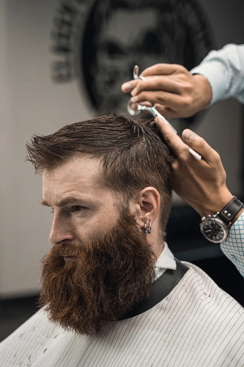 Beard shaping and scissor work